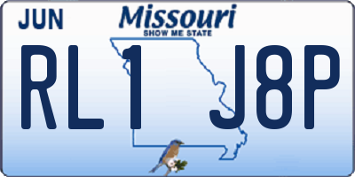 MO license plate RL1J8P