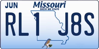 MO license plate RL1J8S