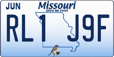 MO license plate RL1J9F