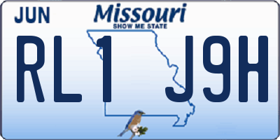 MO license plate RL1J9H