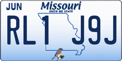 MO license plate RL1J9J