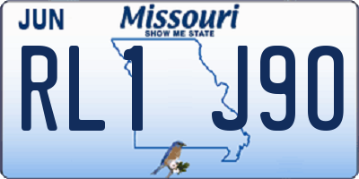 MO license plate RL1J9O