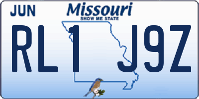 MO license plate RL1J9Z