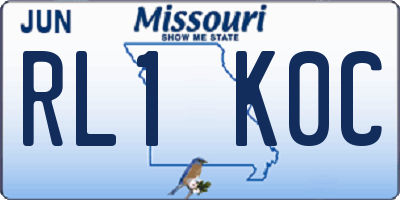 MO license plate RL1K0C