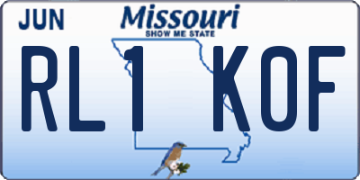 MO license plate RL1K0F