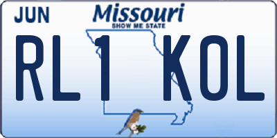 MO license plate RL1K0L