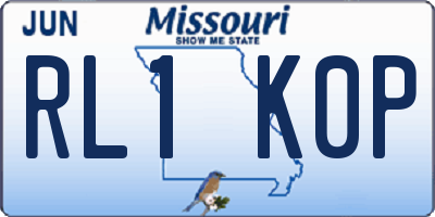 MO license plate RL1K0P