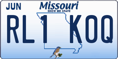 MO license plate RL1K0Q