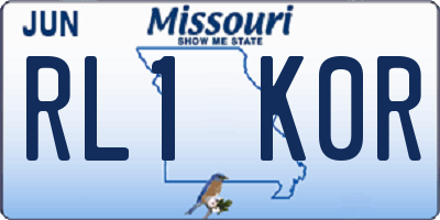 MO license plate RL1K0R