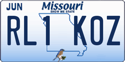 MO license plate RL1K0Z