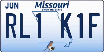 MO license plate RL1K1F
