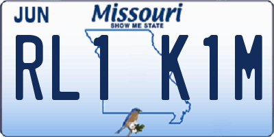 MO license plate RL1K1M