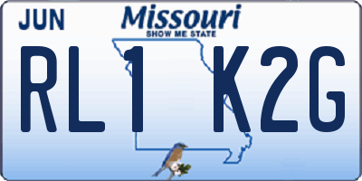 MO license plate RL1K2G