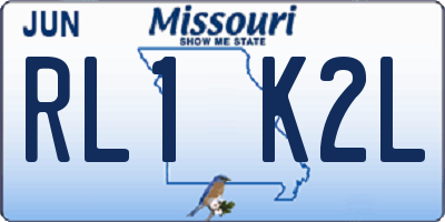 MO license plate RL1K2L