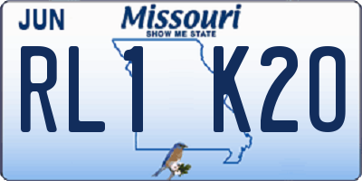 MO license plate RL1K2O