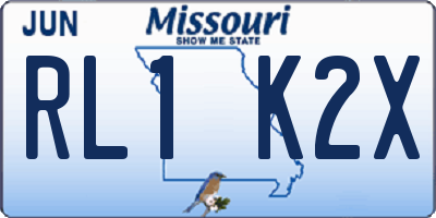 MO license plate RL1K2X
