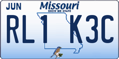 MO license plate RL1K3C