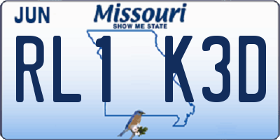 MO license plate RL1K3D