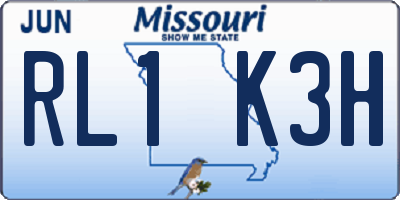 MO license plate RL1K3H