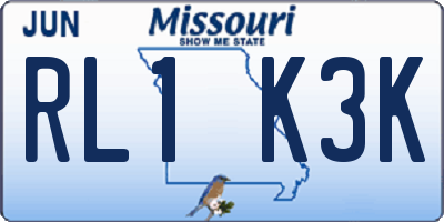 MO license plate RL1K3K