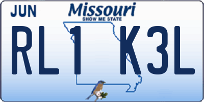 MO license plate RL1K3L