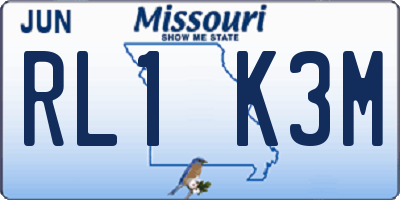 MO license plate RL1K3M