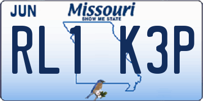 MO license plate RL1K3P