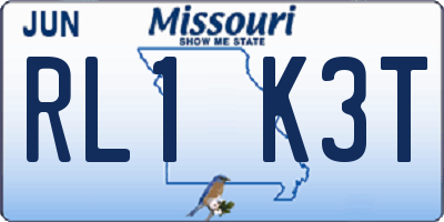 MO license plate RL1K3T