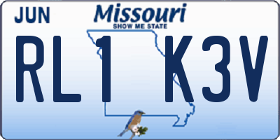 MO license plate RL1K3V