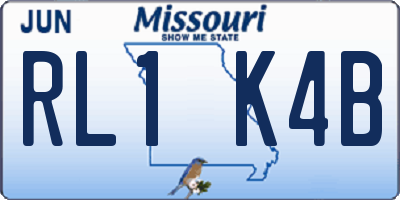 MO license plate RL1K4B