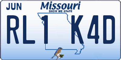MO license plate RL1K4D
