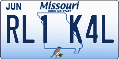 MO license plate RL1K4L