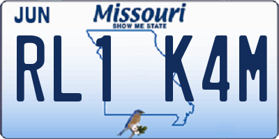 MO license plate RL1K4M