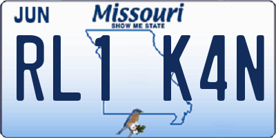 MO license plate RL1K4N
