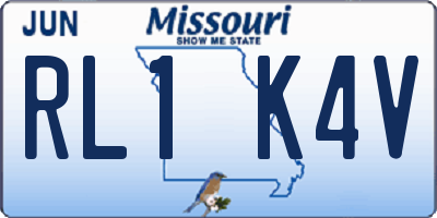 MO license plate RL1K4V