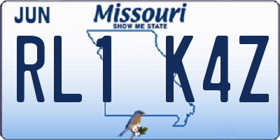 MO license plate RL1K4Z