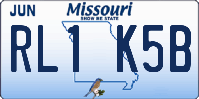 MO license plate RL1K5B