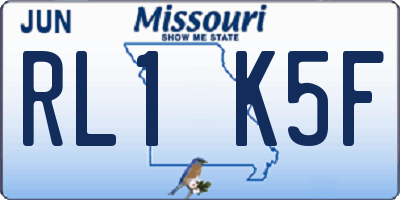 MO license plate RL1K5F