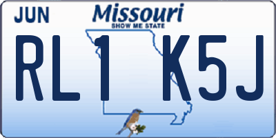 MO license plate RL1K5J