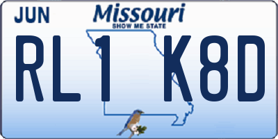 MO license plate RL1K8D