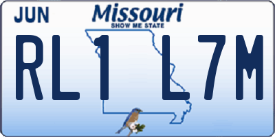 MO license plate RL1L7M