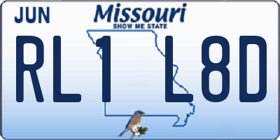 MO license plate RL1L8D
