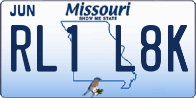 MO license plate RL1L8K
