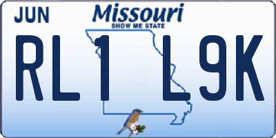 MO license plate RL1L9K