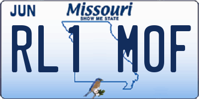 MO license plate RL1M0F