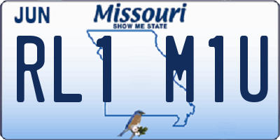 MO license plate RL1M1U
