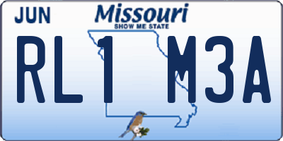 MO license plate RL1M3A