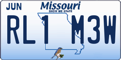 MO license plate RL1M3W