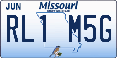 MO license plate RL1M5G