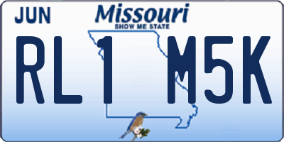 MO license plate RL1M5K